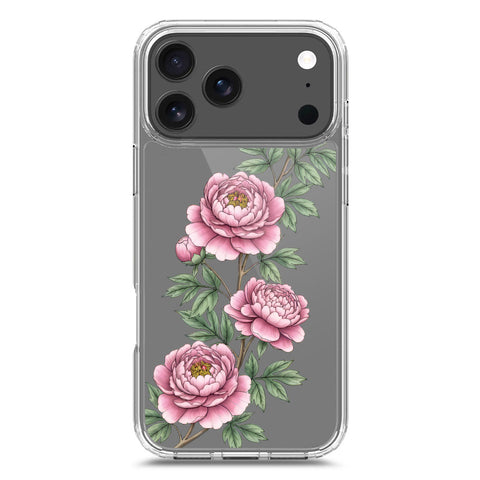 iPhone 17 Pro Max Cover - Velvet Bloom Series - Clear Phone Case - Soft Silicon Borders