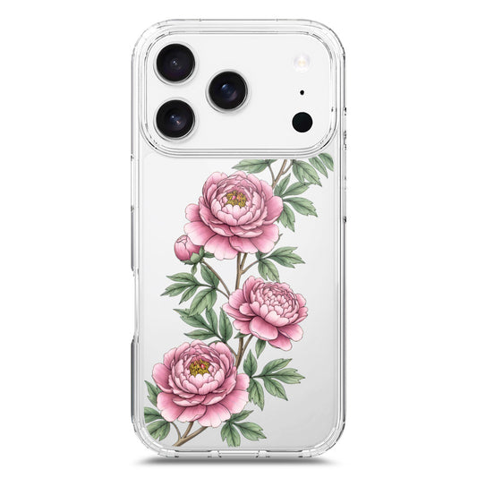iPhone 17 Pro Cover - Velvet Bloom Series - Clear Phone Case - Soft Silicon Borders