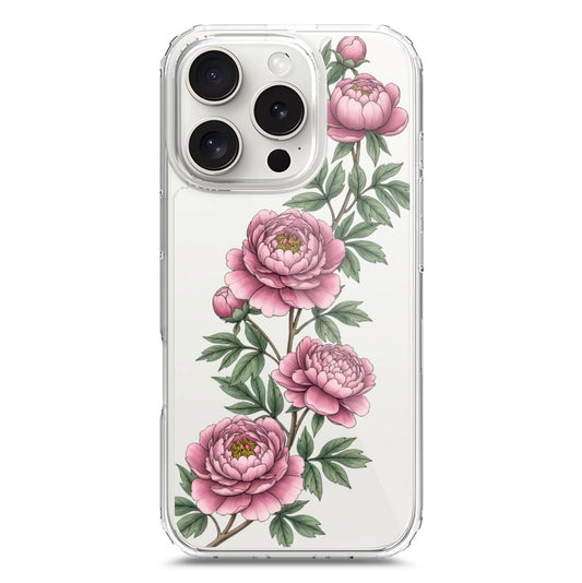 iPhone 16 Pro Cover - Velvet Bloom Series - Clear Phone Case - Soft Silicon Borders