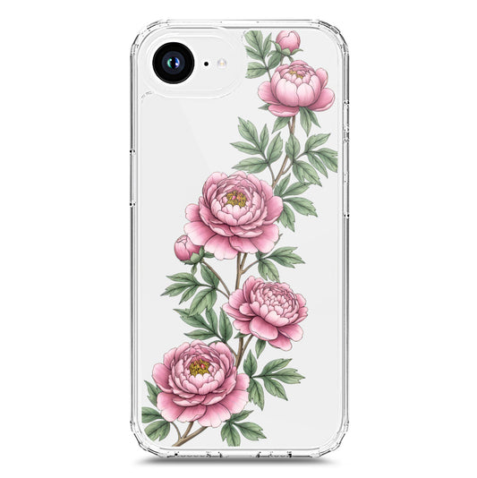 iPhone 16e Cover - Velvet Bloom Series - Clear Phone Case - Soft Silicon Borders