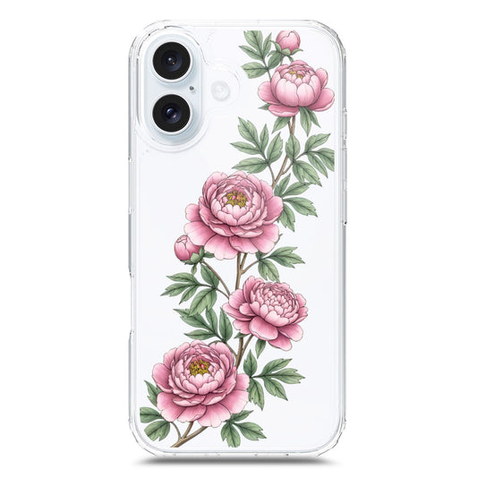 iPhone 17 Cover - Velvet Bloom Series - Clear Phone Case - Soft Silicon Borders