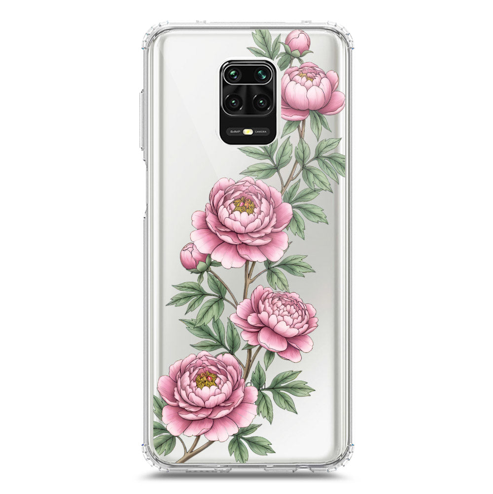 Xiaomi Redmi Note 9 Pro Max Cover - Velvet Bloom Series - Clear Phone Case - Soft Silicon Borders