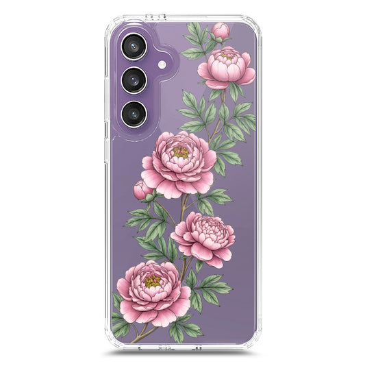 Samsung Galaxy S25 FE Cover - Velvet Bloom Series - Clear Phone Case - Soft Silicon Borders