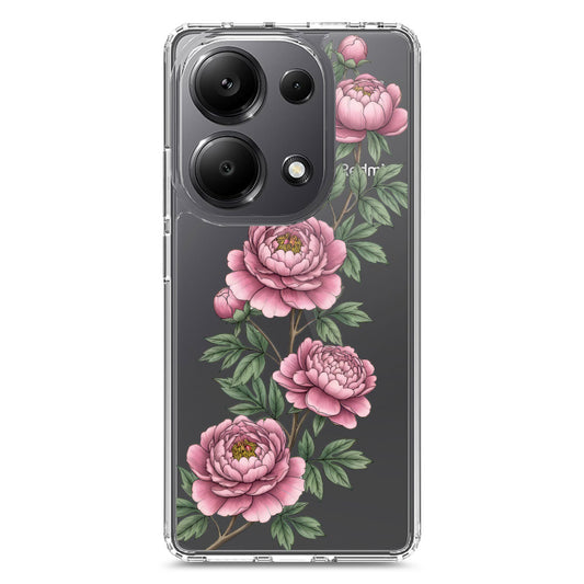 Xiaomi Redmi Note 13 Pro 4G Cover - Velvet Bloom Series - Clear Phone Case - Soft Silicon Borders