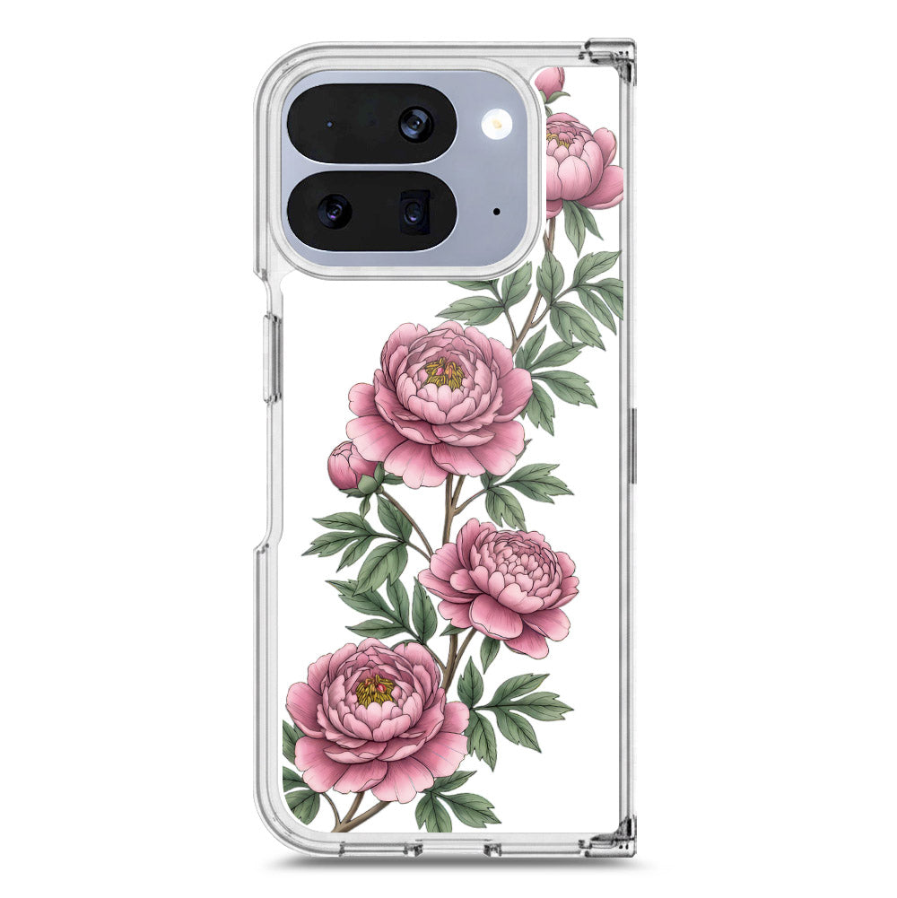 Google Pixel 10 Pro Fold Cover - Velvet Bloom Series - Clear Phone Case - Soft Silicon Borders