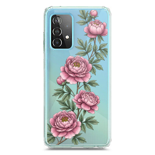 Samsung Galaxy A52s 5G Cover - Velvet Bloom Series - Clear Phone Case - Soft Silicon Borders