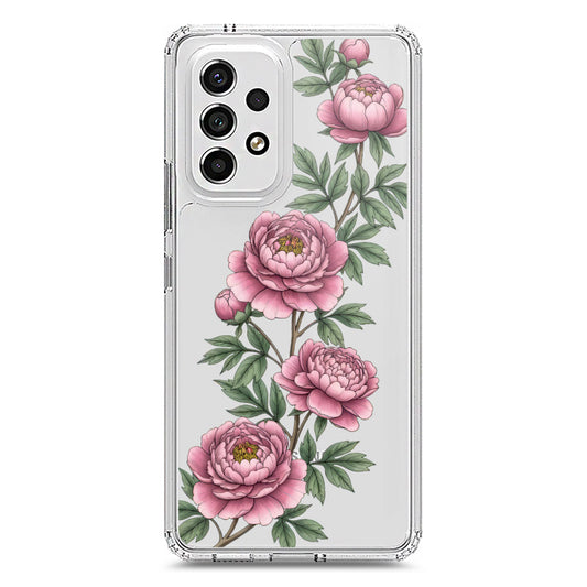 Samsung Galaxy A53 5G Cover - Velvet Bloom Series - Clear Phone Case - Soft Silicon Borders