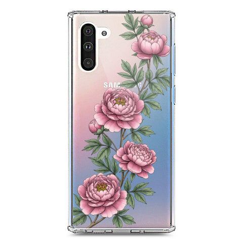 Samsung Galaxy Note 10 Cover - Velvet Bloom Series - Clear Phone Case - Soft Silicon Borders
