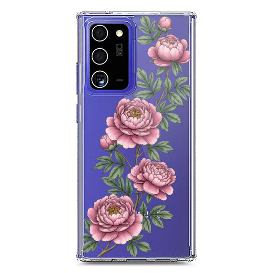 Samsung Galaxy Note 20 Ultra Cover - Velvet Bloom Series - Clear Phone Case - Soft Silicon Borders
