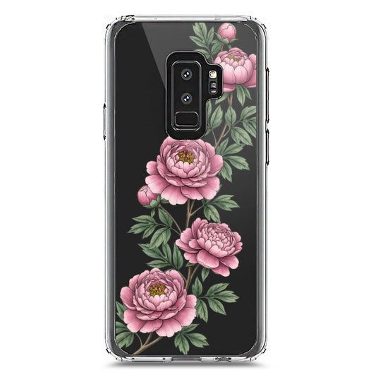 Samsung Galaxy S9 Plus Cover - Velvet Bloom Series - Clear Phone Case - Soft Silicon Borders