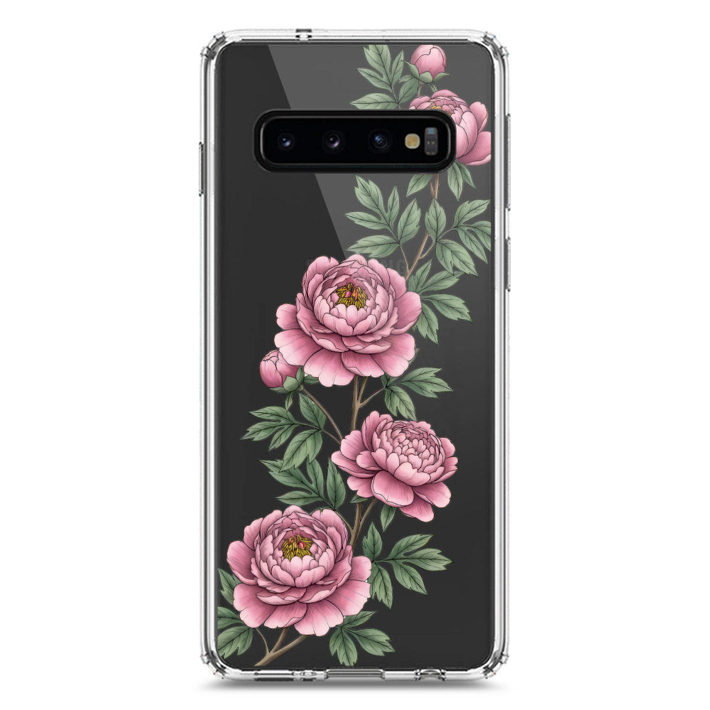 Samsung Galaxy S10 Cover - Velvet Bloom Series - Clear Phone Case - Soft Silicon Borders