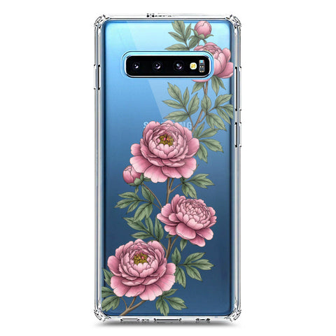 Samsung Galaxy S10 Plus Cover - Velvet Bloom Series - Clear Phone Case - Soft Silicon Borders