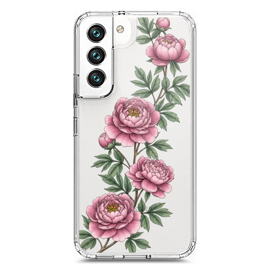 Samsung Galaxy S22 5G Cover - Velvet Bloom Series - Clear Phone Case - Soft Silicon Borders