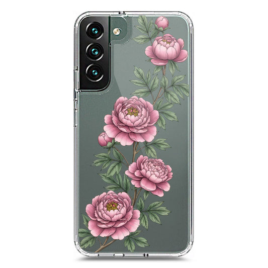 Samsung Galaxy S22 Plus 5G Cover - Velvet Bloom Series - Clear Phone Case - Soft Silicon Borders
