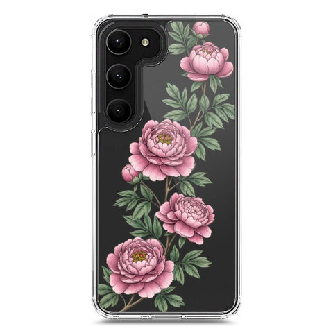 Samsung Galaxy S23 5G Cover - Velvet Bloom Series - Clear Phone Case - Soft Silicon Borders