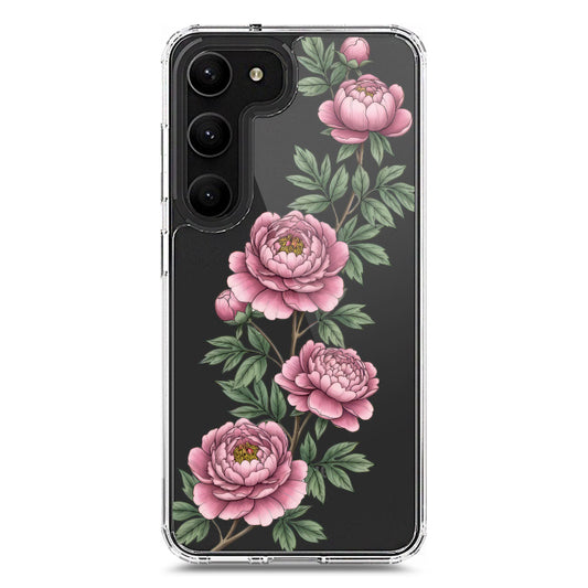 Samsung Galaxy S23 Plus 5G Cover - Velvet Bloom Series - Clear Phone Case - Soft Silicon Borders