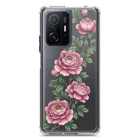 Xiaomi Mi 11T Cover - Velvet Bloom Series - Clear Phone Case - Soft Silicon Borders