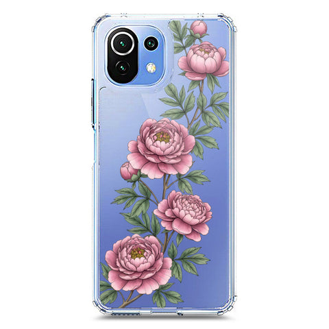 Xiaomi Mi 11 Lite 5G Cover - Velvet Bloom Series - Clear Phone Case - Soft Silicon Borders