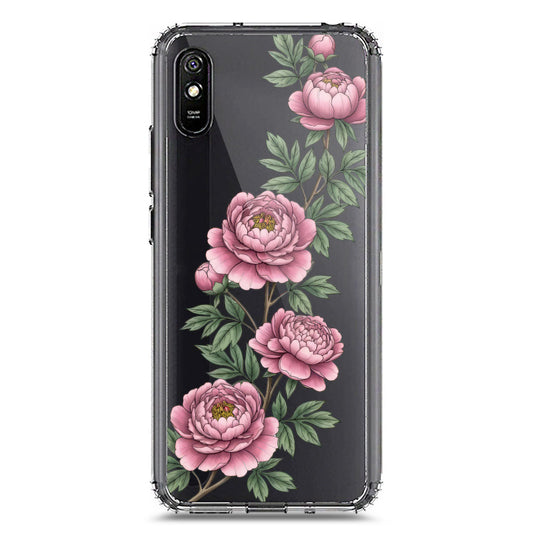 Xiaomi Redmi 9i Cover - Velvet Bloom Series - Clear Phone Case - Soft Silicon Borders
