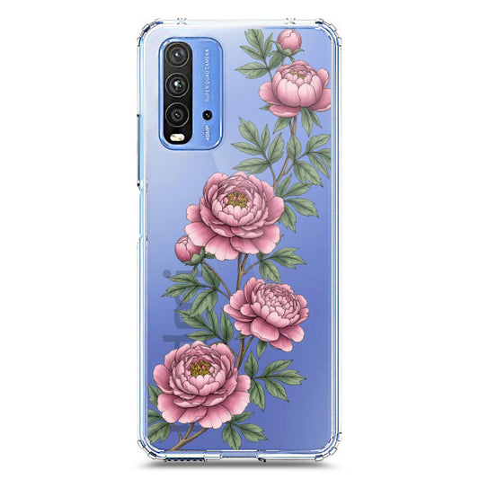Xiaomi Redmi Note 9 4G Cover - Velvet Bloom Series - Clear Phone Case - Soft Silicon Borders