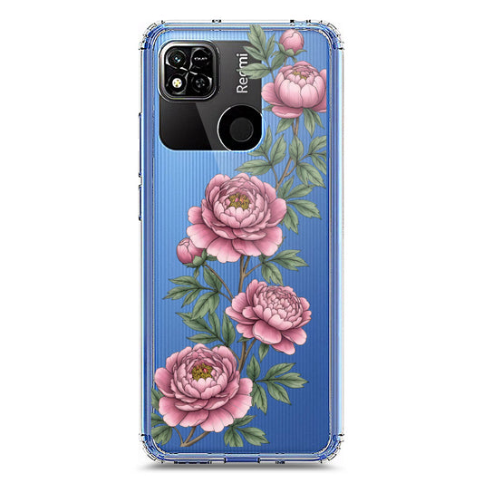 Xiaomi Redmi 9C Cover - Velvet Bloom Series - Clear Phone Case - Soft Silicon Borders