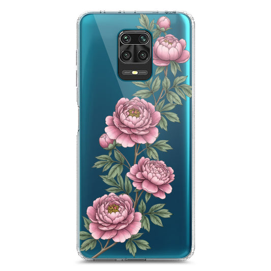 Xiaomi Redmi Note 9S Cover - Velvet Bloom Series - Clear Phone Case - Soft Silicon Borders