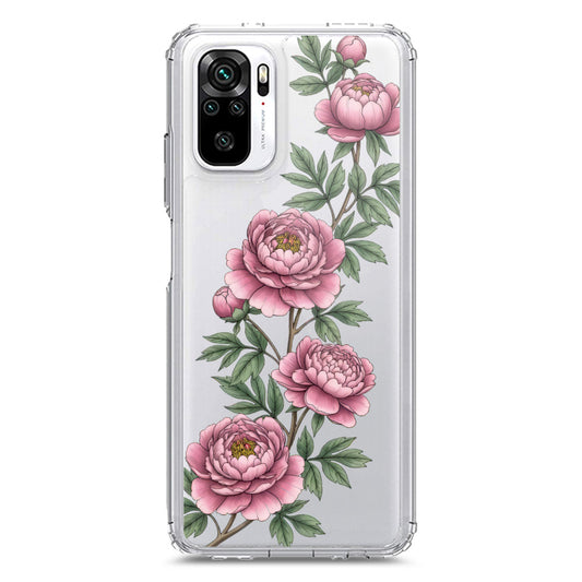 Xiaomi Redmi Note 10S Cover - Velvet Bloom Series - Clear Phone Case - Soft Silicon Borders