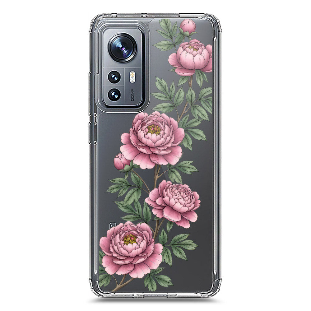 Xiaomi 12 Cover - Velvet Bloom Series - Clear Phone Case - Soft Silicon Borders