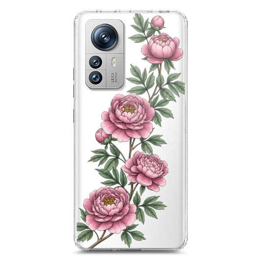 Xiaomi 12 Pro Cover - Velvet Bloom Series - Clear Phone Case - Soft Silicon Borders