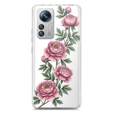 Xiaomi 12 Pro Cover - Velvet Bloom Series - Clear Phone Case - Soft Silicon Borders