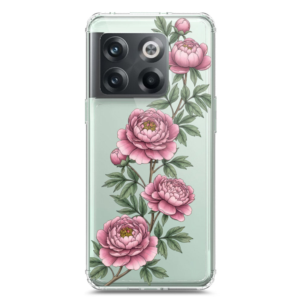 OnePlus 10T Cover - Velvet Bloom Series - Clear Phone Case - Soft Silicon Borders