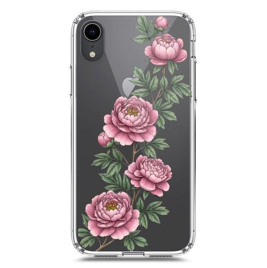 iPhone XR Cover - Velvet Bloom Series - Clear Phone Case - Soft Silicon Borders