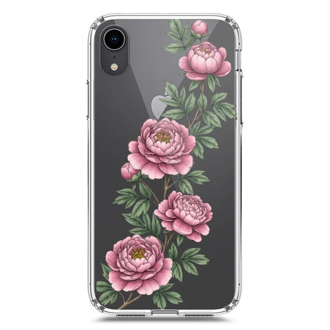 iPhone XR Cover - Velvet Bloom Series - Clear Phone Case - Soft Silicon Borders