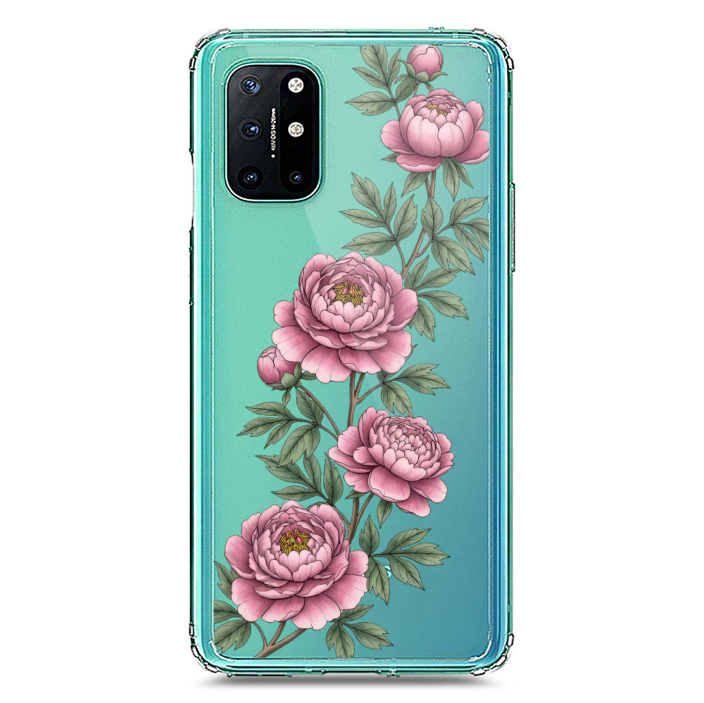 OnePlus 8T Cover - Velvet Bloom Series - Clear Phone Case - Soft Silicon Borders