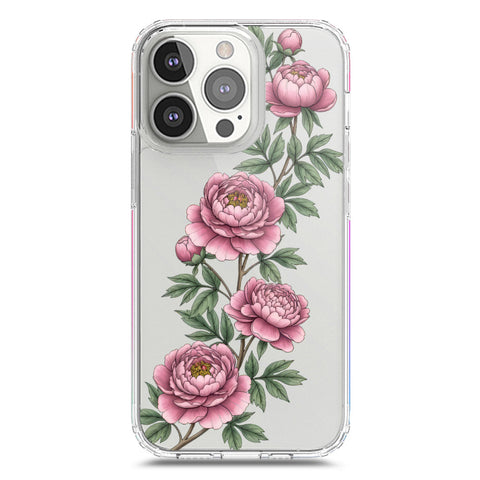 iPhone 13 Pro Cover - Velvet Bloom Series - Clear Phone Case - Soft Silicon Borders