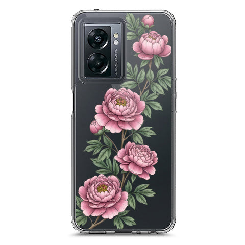 Oppo A77 5G Cover - Velvet Bloom Series - Clear Phone Case - Soft Silicon Borders