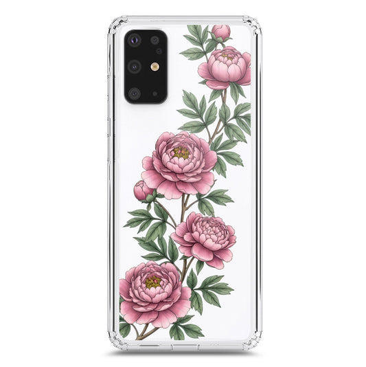 Samsung Galaxy S20 Plus Cover - Velvet Bloom Series - Clear Phone Case - Soft Silicon Borders