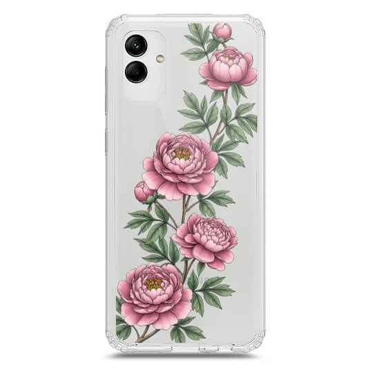Samsung Galaxy M02s Cover - Velvet Bloom Series - Clear Phone Case - Soft Silicon Borders