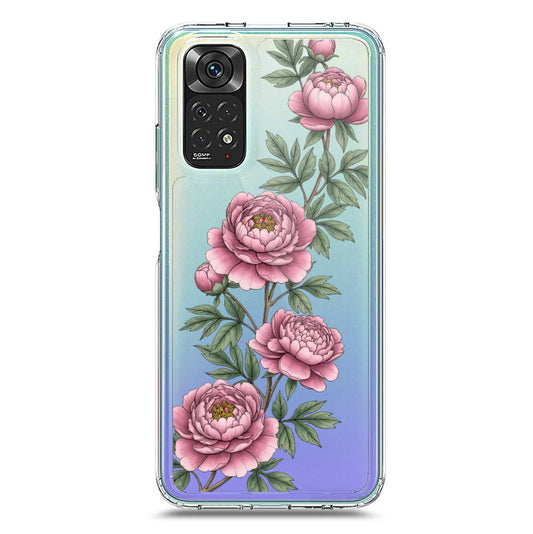 Xiaomi Redmi Note 11 Cover - Velvet Bloom Series - Clear Phone Case - Soft Silicon Borders