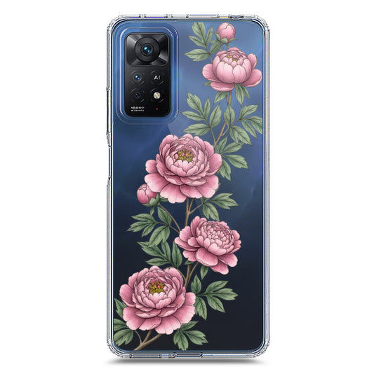 Xiaomi Redmi Note 11 pro Cover - Velvet Bloom Series - Clear Phone Case - Soft Silicon Borders