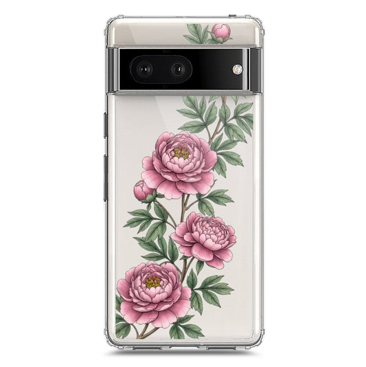 Google Pixel 7 Cover - Velvet Bloom Series - Clear Phone Case - Soft Silicon Borders