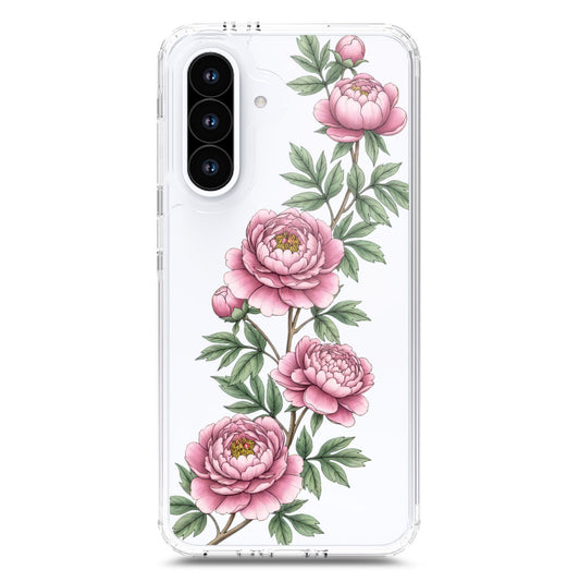 Samsung Galaxy A26 Cover - Velvet Bloom Series - Clear Phone Case - Soft Silicon Borders