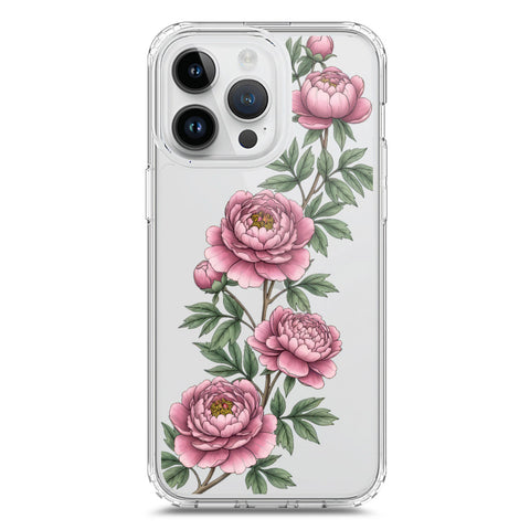 iPhone 15 Pro Cover - Velvet Bloom Series - Clear Phone Case - Soft Silicon Borders