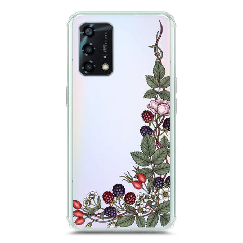 Oppo A95 Cover - Velvet Bloom Series - Clear Phone Case - Soft Silicon Borders