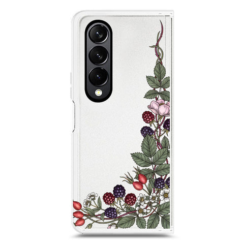 Samsung Galaxy Z Fold 4 5G Cover - Velvet Bloom Series - Clear Phone Case - Soft Silicon Borders