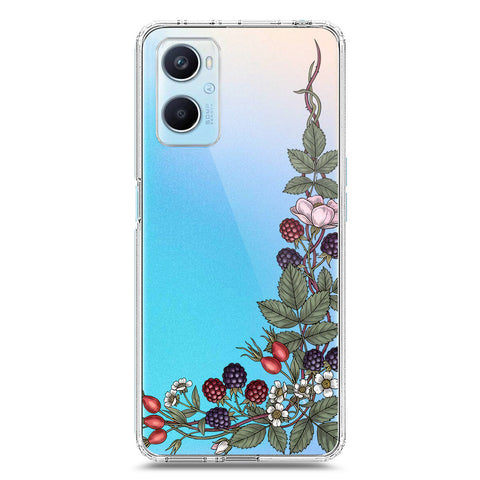 Oppo A96 4G Cover - Velvet Bloom Series - Clear Phone Case - Soft Silicon Borders