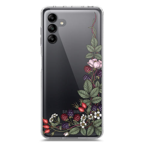 Samsung Galaxy A04s Cover - Velvet Bloom Series - Clear Phone Case - Soft Silicon Borders