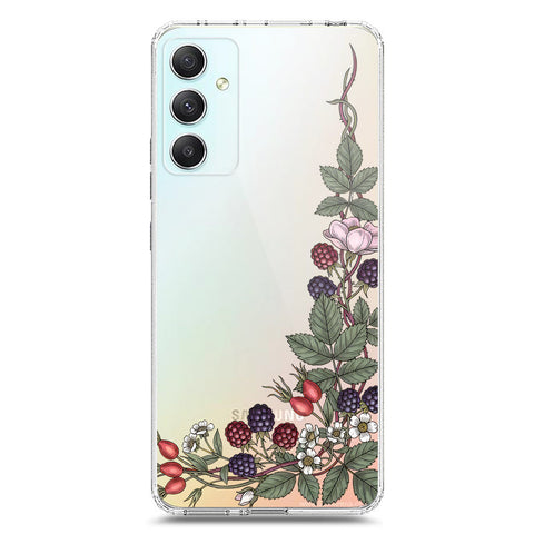 Samsung Galaxy A34 5G Cover - Velvet Bloom Series - Clear Phone Case - Soft Silicon Borders