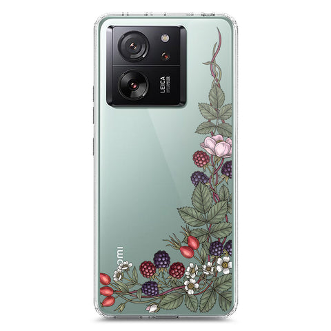 Xiaomi 13T Pro Cover - Velvet Bloom Series - Clear Phone Case - Soft Silicon Borders