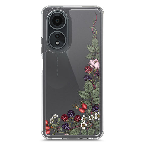Oppo A58 4G Cover - Velvet Bloom Series - Clear Phone Case - Soft Silicon Borders